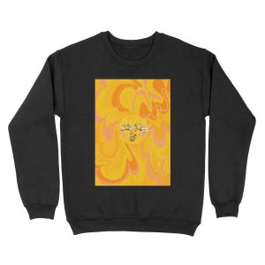 Trippy Orange and Yellow 60's/70's Inspired Sun Unisex Crewneck Sweatshirt