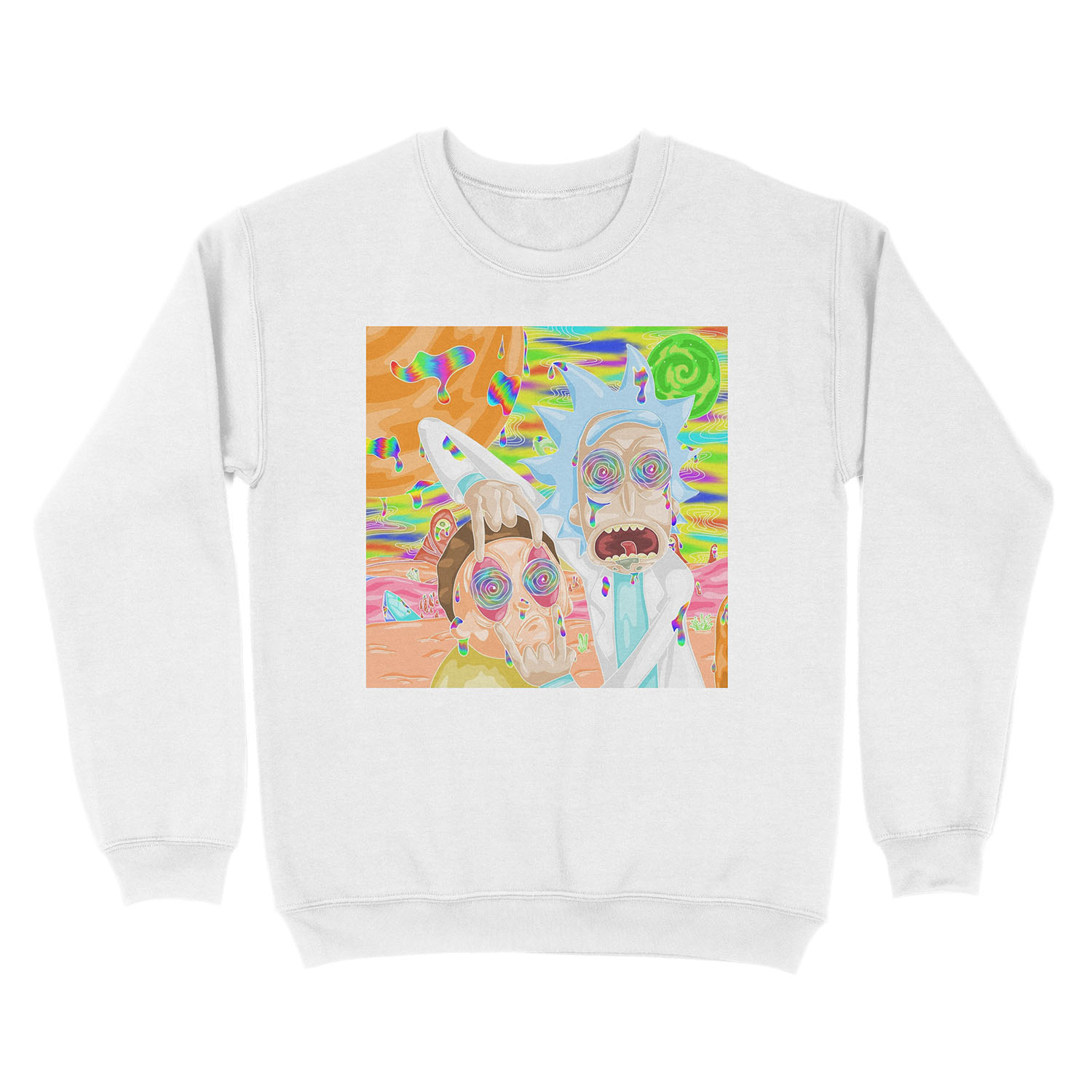 Trippy Rick and Morty Unisex Crewneck Sweatshirt - Image 2