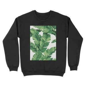 Tropical banana leaves Unisex Crewneck Sweatshirt