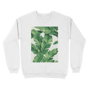 Alternative view of Tropical banana leaves Unisex Crewneck Sweatshirt