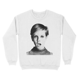 Alternative view of Twiggy black and white portrait Unisex Crewneck Sweatshirt