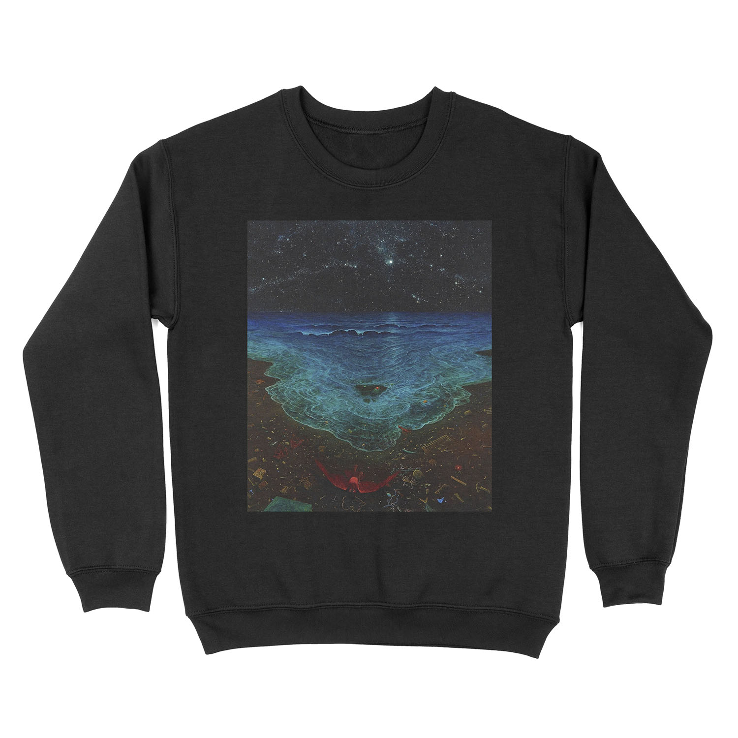 Untitled (The Ocean), by Zdzisław Beksiński Unisex Crewneck Sweatshirt