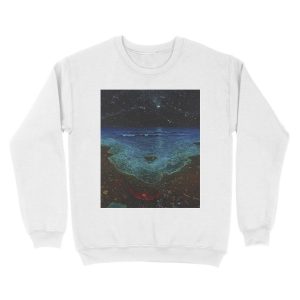 Alternative view of Untitled (The Ocean), by Zdzisław Beksiński Unisex Crewneck Sweatshirt