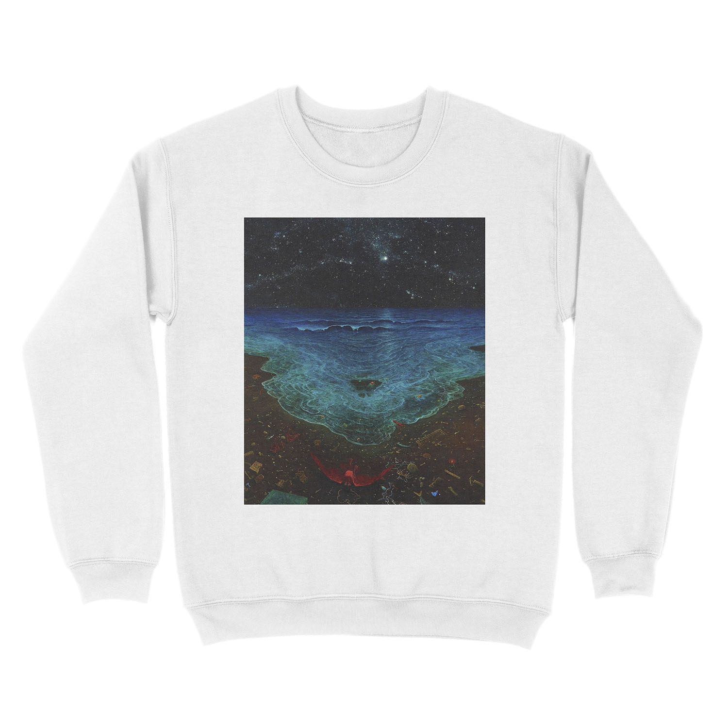 Untitled (The Ocean), by Zdzisław Beksiński Unisex Crewneck Sweatshirt - Image 2