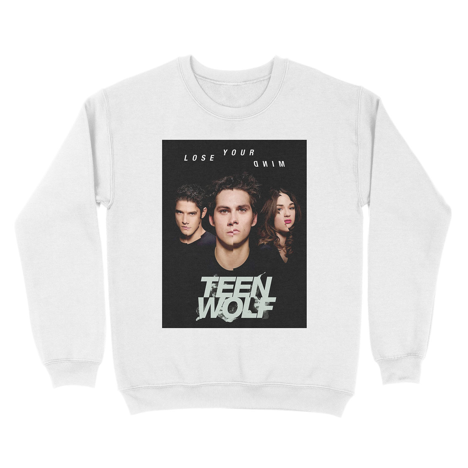 use teen lose wolf your mind cover Unisex Crewneck Sweatshirt - Image 2