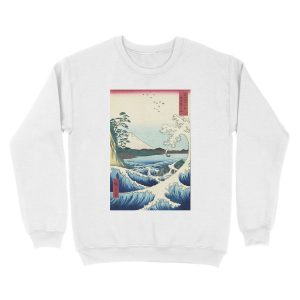 Alternative view of Utagawa Hiroshige - Seascape in Satta, 1858 Unisex Crewneck Sweatshirt