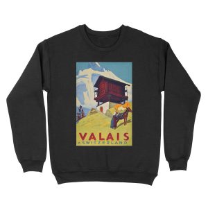 Valais, Switzerland, Ski Unisex Crewneck Sweatshirt