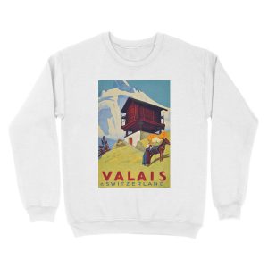 Alternative view of Valais, Switzerland, Ski Unisex Crewneck Sweatshirt