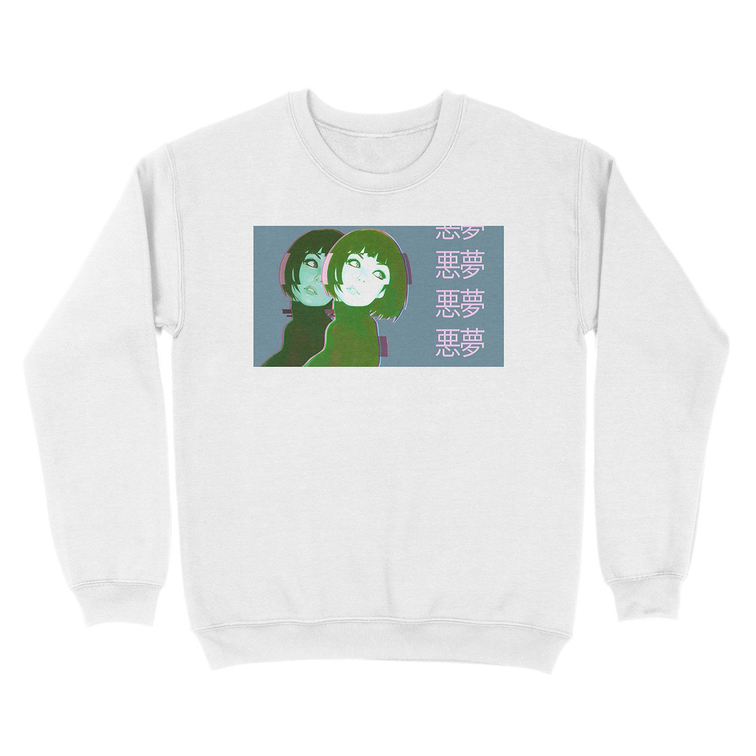 Vaporwave - Anime Girl 6 Unisex Crewneck Sweatshirt - Image 2