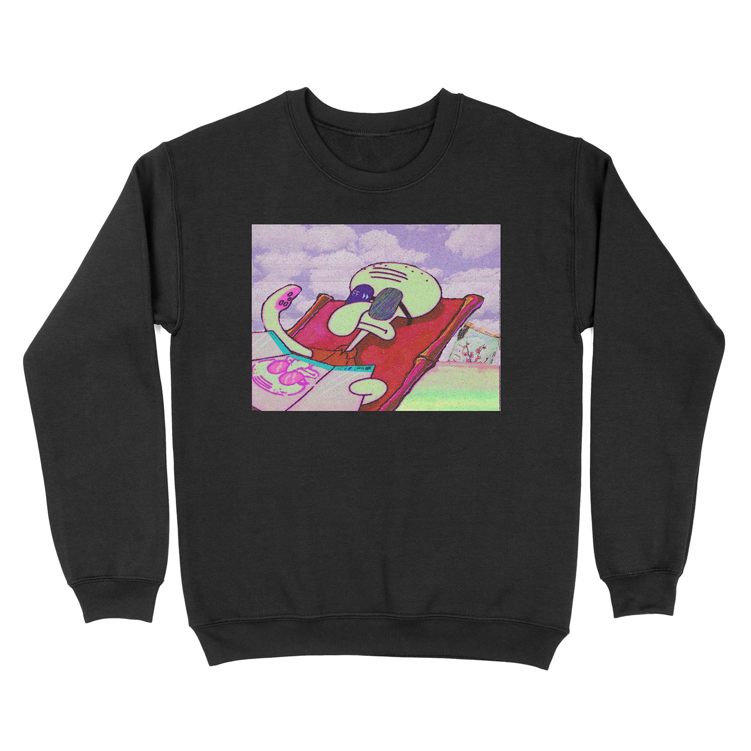 Vaporwave Low-FI Aesthetic Squidward Unisex Crewneck Sweatshirt
