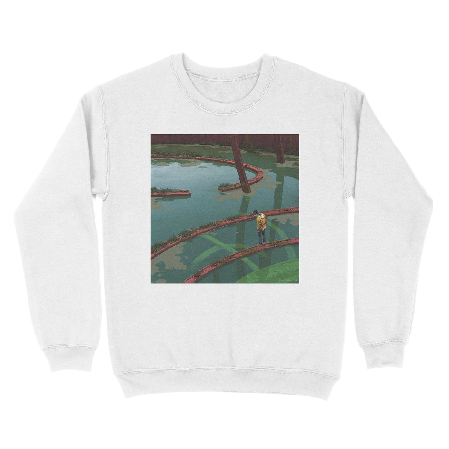 Vattenfyllt Bågrum Unisex Crewneck Sweatshirt - Image 2
