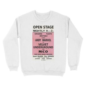 Alternative view of VELVET UNDERGROUND NICO ANDY WARHOL VINTAGE POSTER Unisex Crewneck Sweatshirt