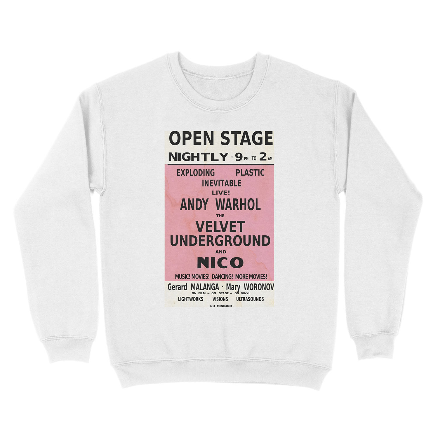 VELVET UNDERGROUND NICO ANDY WARHOL VINTAGE POSTER Unisex Crewneck Sweatshirt - Image 2