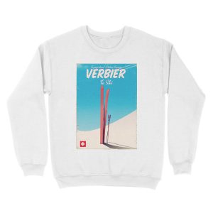 Alternative view of Verbier Vintage ski travel poster Unisex Crewneck Sweatshirt