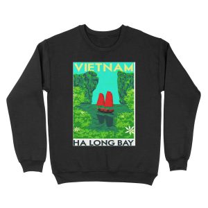 VIETNAM Vintage Ha Long Bay Travel Print Unisex Crewneck Sweatshirt