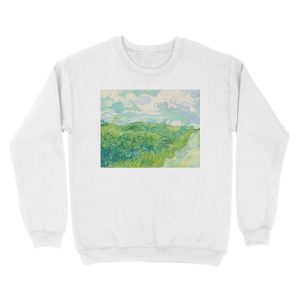 Alternative view of Vincent van Gogh Green Wheat Fields, Auvers 1890 Painting Unisex Crewneck Sweatshirt