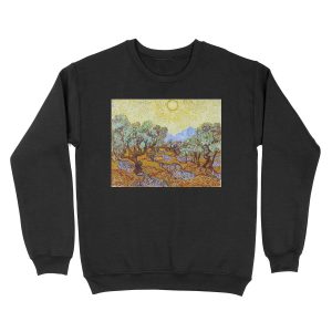 Vincent Van Gogh "Olive Trees with Yellow Sky and Sun", 1889 Unisex Crewneck Sweatshirt