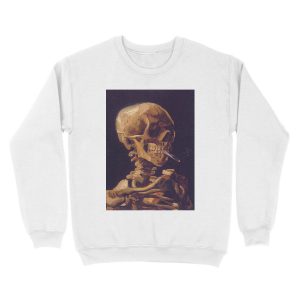 Alternative view of Vincent Van Gogh's 'Skull with a Burning Cigarette' Unisex Crewneck Sweatshirt