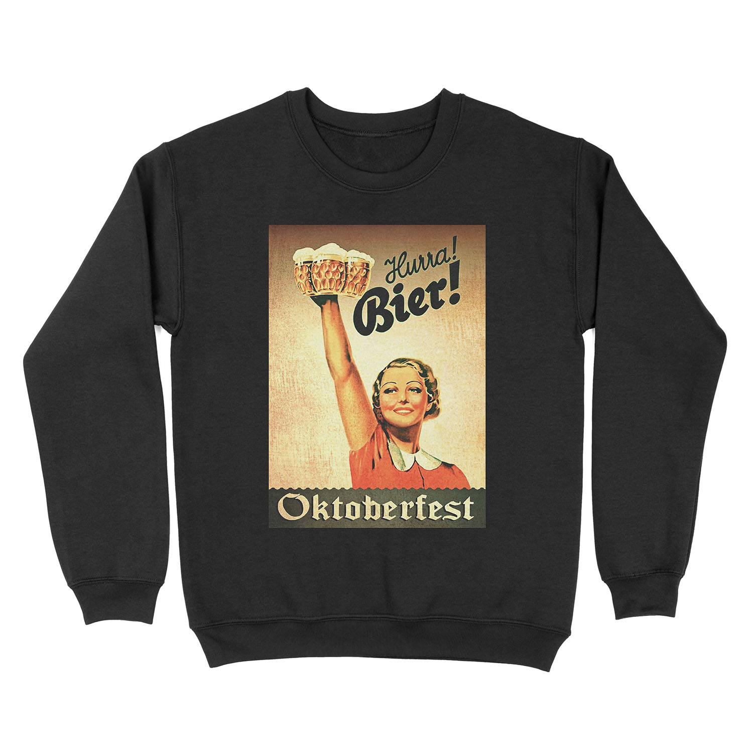 Vintage 1930s Oktoberfest Hurra Bier Unisex Crewneck Sweatshirt