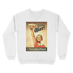 Alternative view of Vintage 1930s Oktoberfest Hurra Bier Unisex Crewneck Sweatshirt
