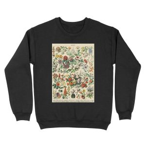 Vintage Botanical Wall Art Flower Unisex Crewneck Sweatshirt