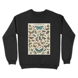 vintage butterfly poster Unisex Crewneck Sweatshirt