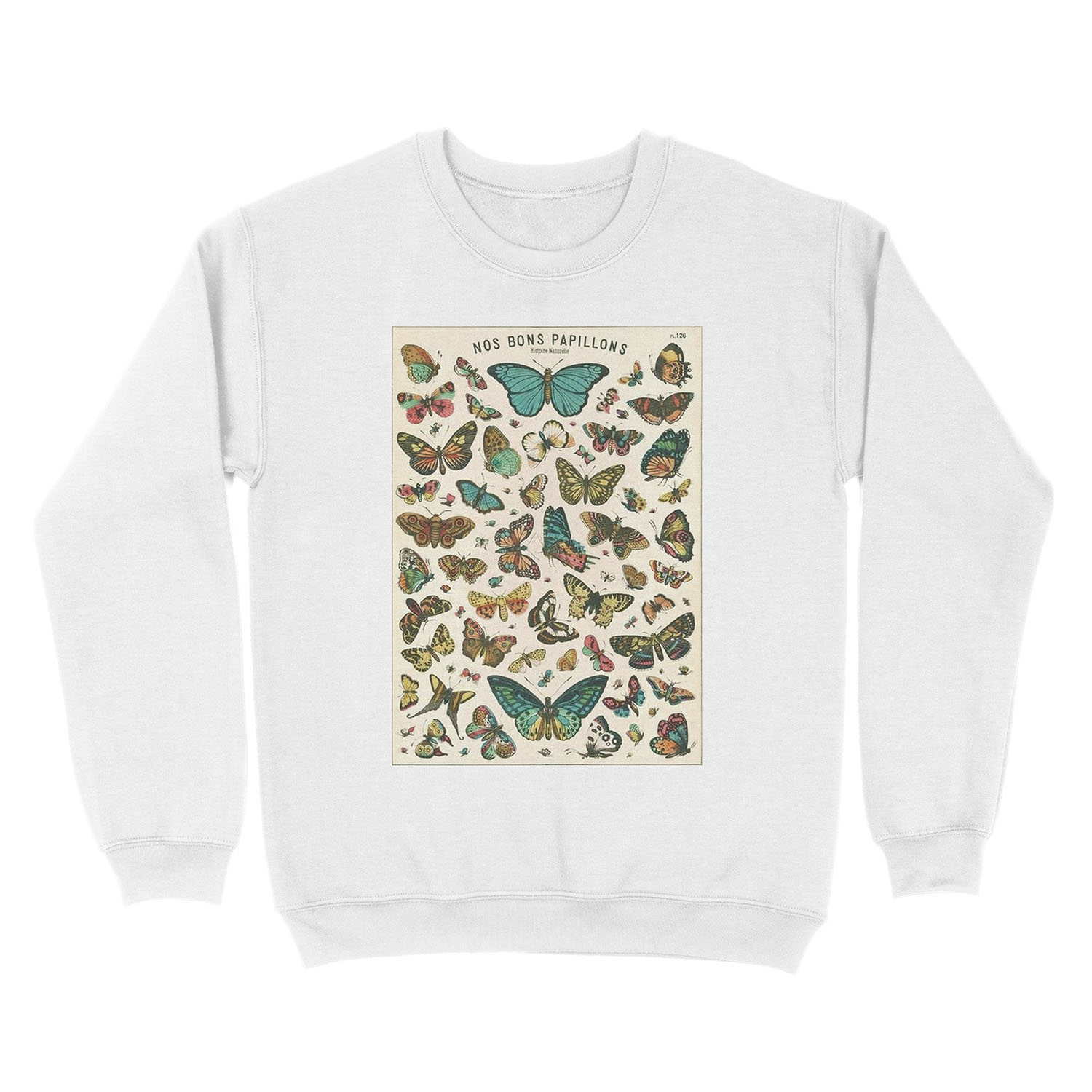 vintage butterfly poster Unisex Crewneck Sweatshirt - Image 2