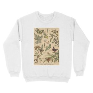 Alternative view of vintage butterfly print Unisex Crewneck Sweatshirt