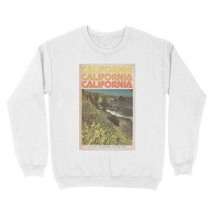 Alternative view of Vintage California Travel Guide Unisex Crewneck Sweatshirt