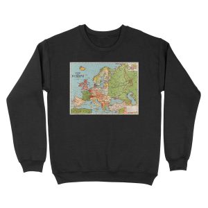 Vintage Europe Map (1920's Post-WW1 Era) Unisex Crewneck Sweatshirt