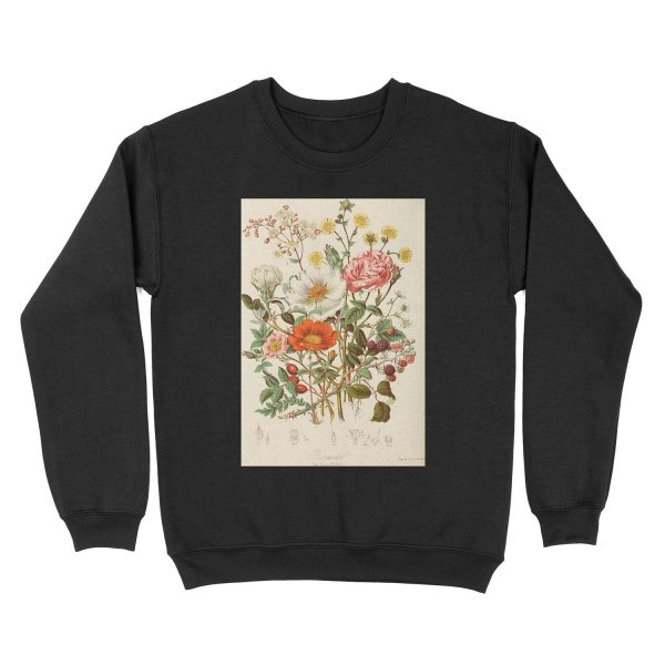 vintage flowers poster Unisex Crewneck Sweatshirt