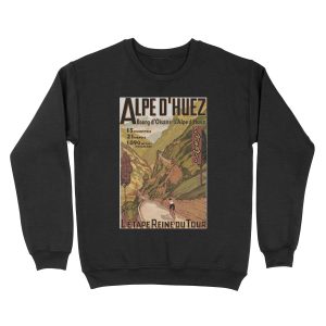 Vintage French Swiss Alps sport bicycle poster Unisex Crewneck Sweatshirt