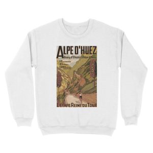 Alternative view of Vintage French Swiss Alps sport bicycle poster Unisex Crewneck Sweatshirt