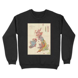 Vintage Geological Map of The British Isles (1912) Unisex Crewneck Sweatshirt