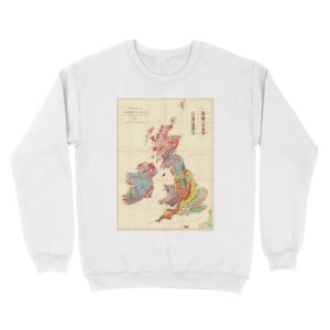 Alternative view of Vintage Geological Map of The British Isles (1912) Unisex Crewneck Sweatshirt