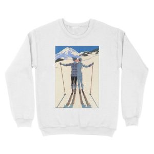 Alternative view of Vintage George Barbier - Couple Skiing 1925 Fine Art Unisex Crewneck Sweatshirt