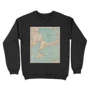 Vintage Map of Cape Cod (1917) Unisex Crewneck Sweatshirt
