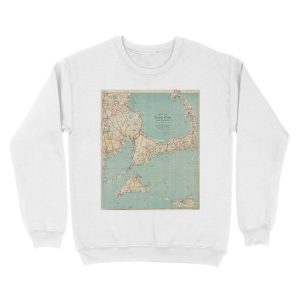 Alternative view of Vintage Map of Cape Cod (1917) Unisex Crewneck Sweatshirt