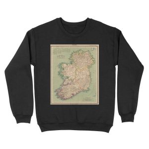 Vintage Map of Ireland (1888) Unisex Crewneck Sweatshirt
