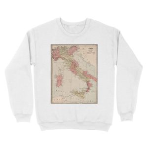 Alternative view of Vintage Map of Italy (1883) Unisex Crewneck Sweatshirt