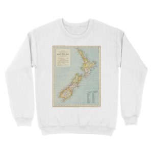Alternative view of Vintage Map of New Zealand (1883) Unisex Crewneck Sweatshirt