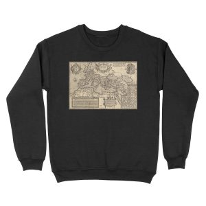 Vintage Map of The Roman Empire (17th Century) Unisex Crewneck Sweatshirt