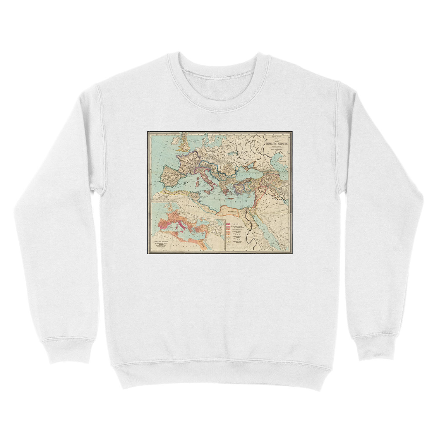Vintage Map of The Roman Empire (1889) Unisex Crewneck Sweatshirt - Image 2