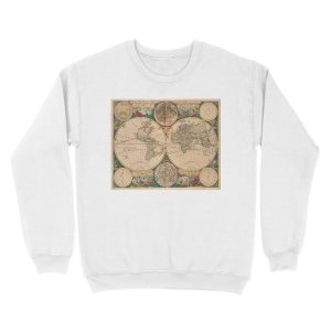 Alternative view of Vintage Map of The World (1672) 2 Unisex Crewneck Sweatshirt