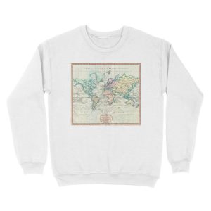 Alternative view of Vintage Map of The World (1801) Unisex Crewneck Sweatshirt