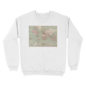 Alternative view of Vintage Map of The World (1918) Unisex Crewneck Sweatshirt
