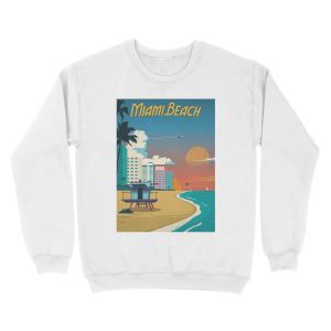Alternative view of Vintage Miami Beach Unisex Crewneck Sweatshirt