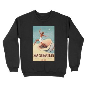 Vintage San Sebastian Spain Travel Unisex Crewneck Sweatshirt