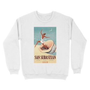 Alternative view of Vintage San Sebastian Spain Travel Unisex Crewneck Sweatshirt