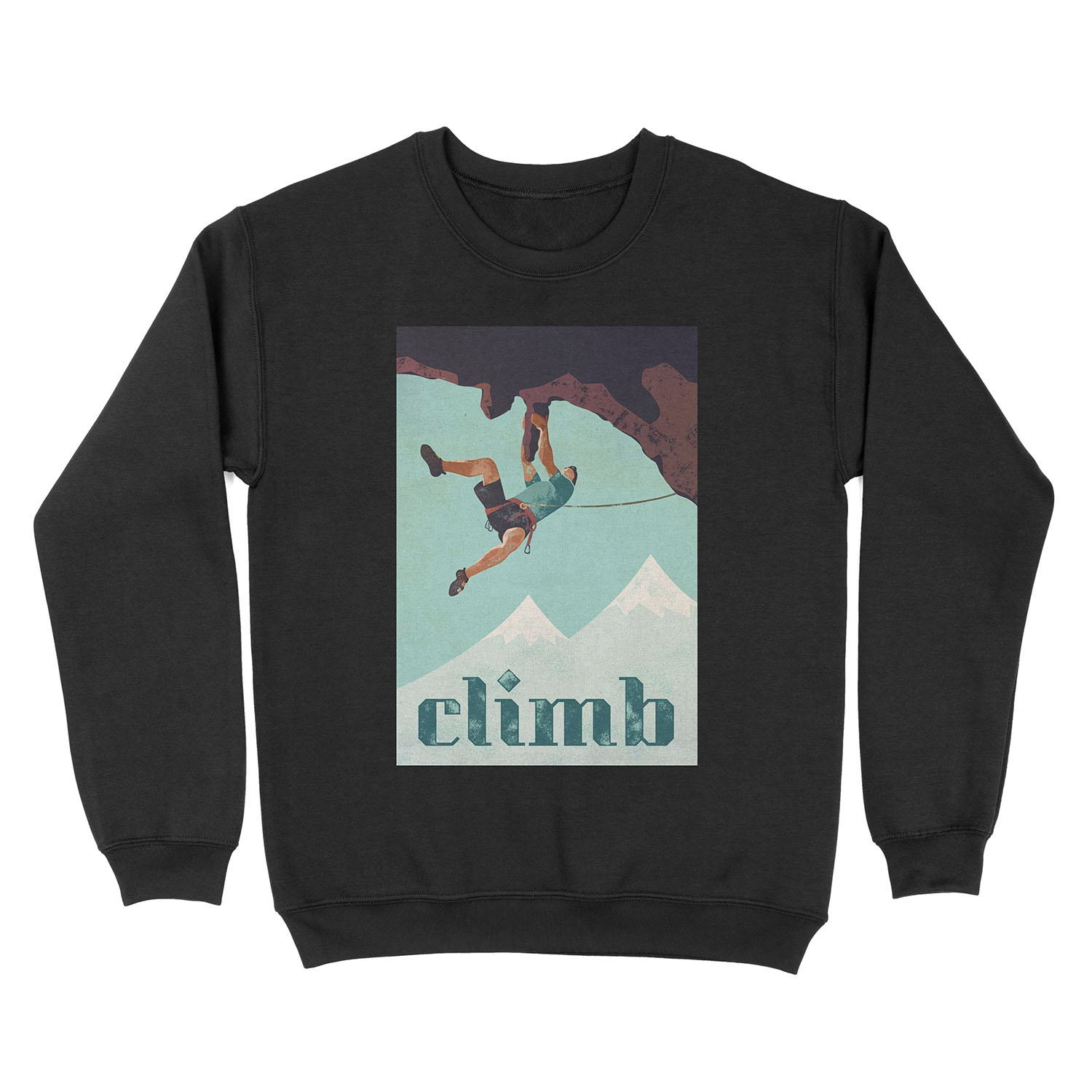 Vintage Style Rock Climbing Unisex Crewneck Sweatshirt